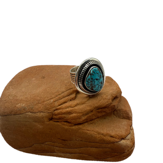 Marian Nez Lone Mountain Turquoise Ring - Size 8