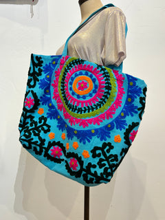 Floral Embroidered Tote