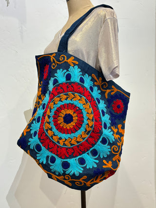 Floral Embroidered Tote
