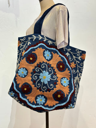 Floral Embroidered Tote