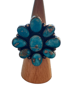 Sleeping Beauty Flower Cluster Ring