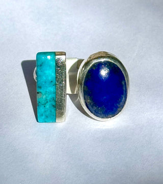 Medium Lapis and Turquoise Stones Open Ring