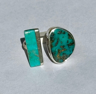 Candelaria Turquoise  and Kingman Turquoise Open Ring