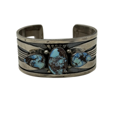 Golden Hills Turquoise Triple Stone Cuff Bracelet