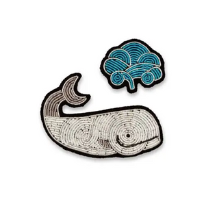 "Moby Dick" Embroidered Brooch