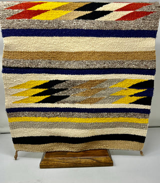 Navajo Rug Yellow, Blue, Red accents