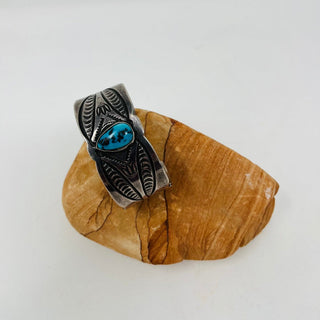 Navajo Turquoise & Tooling Cuff