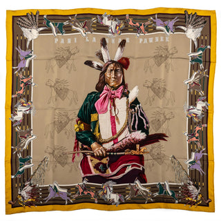 Hermès Washable Scarf Pani La Shar Pawnee 90 Kermit Oliver