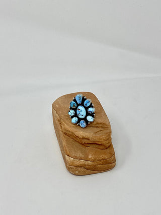 Paul Livingston Golden Hills Turquoise Flower Ring