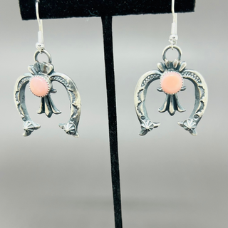 Pink Conch Naja Earrings