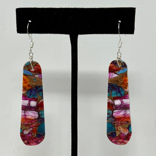 Pink & Purple Mojave Turquoise Slice Earrings