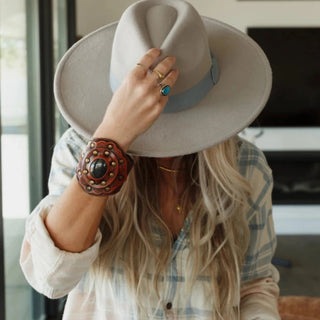 Pippy Boho Rancher Felt Hat - Wide Brim Fedora