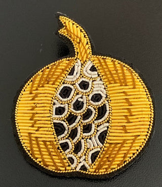 "Pumpkin" Embroidered Brooch