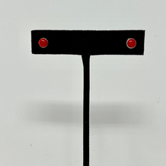 Red Coral Stud Earrings