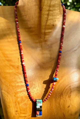 Reversible Single Strand Necklace with Spiny Oyster Shell Beads-Janalee Reano-Picayune Cellars & Mercantile