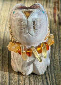 Robert Weahkee Zuni Fetish - Bobcat with Stone Necklace