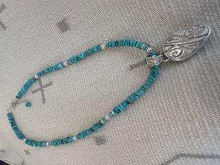 Calvin Begay Royston Turquoise Necklace with Pendant-Indian Touch-Picayune Cellars & Mercantile