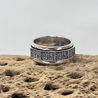 Silver Decagon Meditation Ring