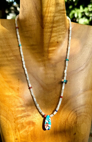 Charlene Reano Single Strand Necklace with reversible pendant-Charlene Reano-Picayune Cellars & Mercantile