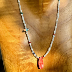 Charlene Reano Single Strand Necklace with Reversible Pendant