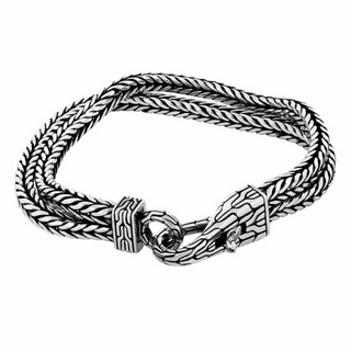 Snake Mesh Bracelet with Engraved Fastener Clasp