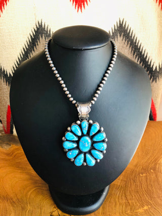 Sonoran Rose Turquoise Pendant