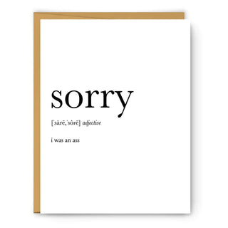 "Sorry Definition" Card