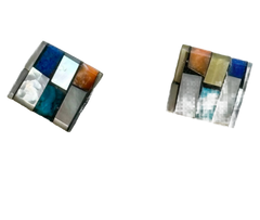 Janalee Reano Square Mosaic Inlay Earrings