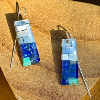 Sterling Silver Pueblo Dangle Earrings-Janalee Reano-Picayune Cellars & Mercantile