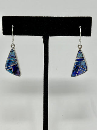 Sterling Silver and Opal Inlay Earrings-First American-Picayune Cellars & Mercantile