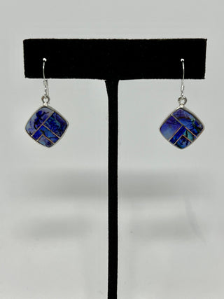 Sterling Silver and Opal Inlay Earrings-First American-Picayune Cellars & Mercantile