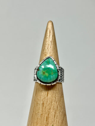 Travis King Sterling Silver and Pixie Turquoise Ring-Indian Touch-Picayune Cellars & Mercantile