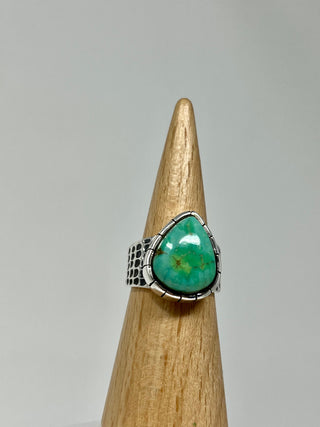 Travis King Sterling Silver and Pixie Turquoise Ring-Indian Touch-Picayune Cellars & Mercantile