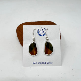 Tiger's Eye Sterling Silver Earrings-Sterling Creations-Picayune Cellars & Mercantile