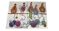 Trifold Knitting Hens - Tricocottes