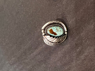 Turquoise & Feather Leaf Ring-Native Jewelry-Picayune Cellars & Mercantile