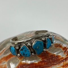 Vintage Nickel and Turquoise Bracelet