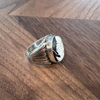 White Buffalo Mens Ring