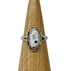 White Buffalo Solitaire Ring