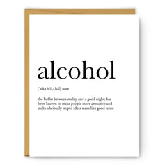 Alcohol Definition Greeting Card