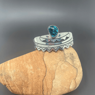 Alton Bedonie Sterling Silver and Spiderweb Turquoise Bracelet Bracelets - Picayune Cellars & Mercantile