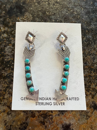 Silver and Turquoise Arrow Earrings