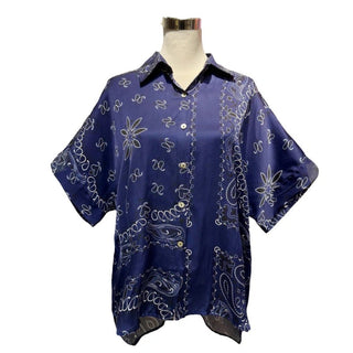 Bandana Pattern Blouse Women's Apparel - Picayune Cellars & Mercantile