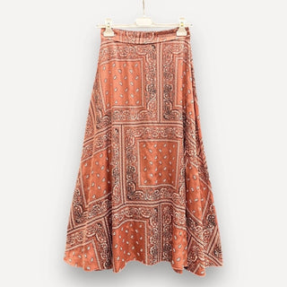 Bandana Pattern Flowing Long Satin Skirt Women's Apparel - Picayune Cellars & Mercantile