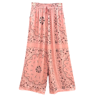 Bandana Pattern Flowing Silk Pants Women's Apparel - Picayune Cellars & Mercantile