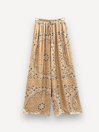 Bandana Pattern Flowing Silk Pants Women's Apparel - Picayune Cellars & Mercantile