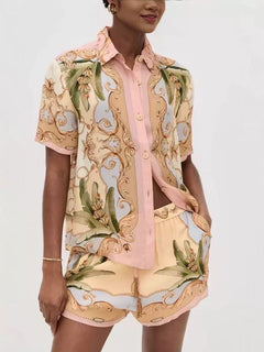 Baroque Relaxed Blouse & Short Set