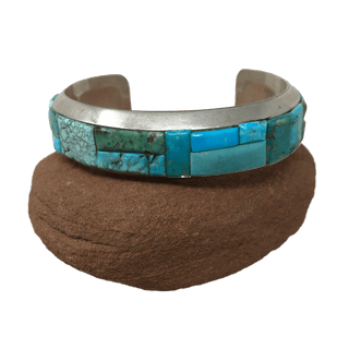 BB Stamped Turquoise Inlay Cuff Bracelets - Picayune Cellars & Mercantile