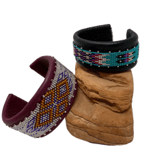 Beaded Leather Cuff