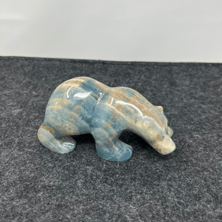 Bear Statue Blue Onyx Crystals - Picayune Cellars & Mercantile